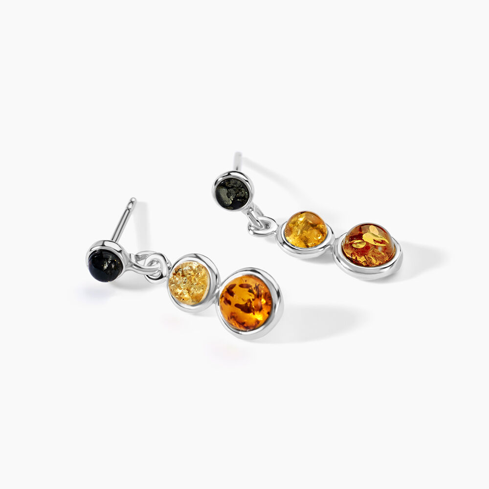 Boucles D'oreilles Argent Blanc Rosalie Ambres - Pendantes Femme | Marc Orian