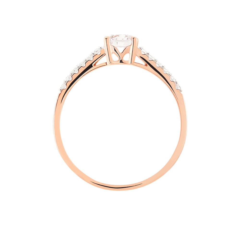 Bague Solitaire Manon Or Rose Oxyde De Zirconium - Solitaires Femme | Marc Orian