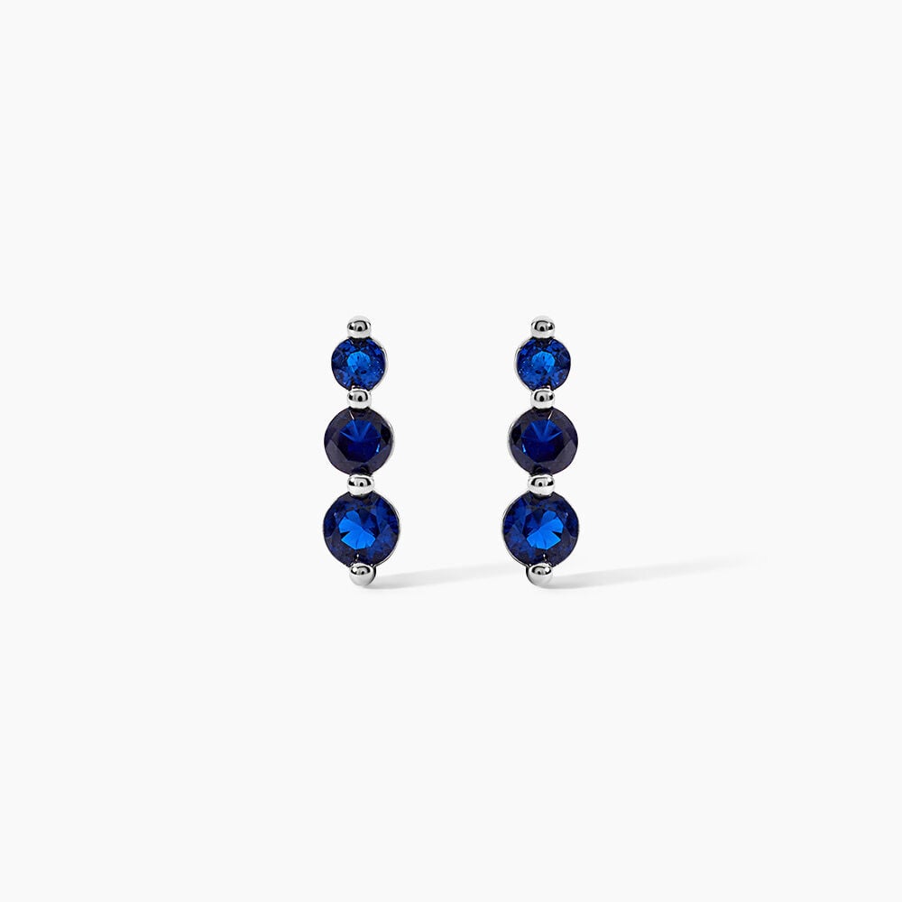 Boucles D'Oreilles Puces Emina Argent Blanc Pierre D'Imitation Perle D'Imitation - Puces Femme | Marc Orian