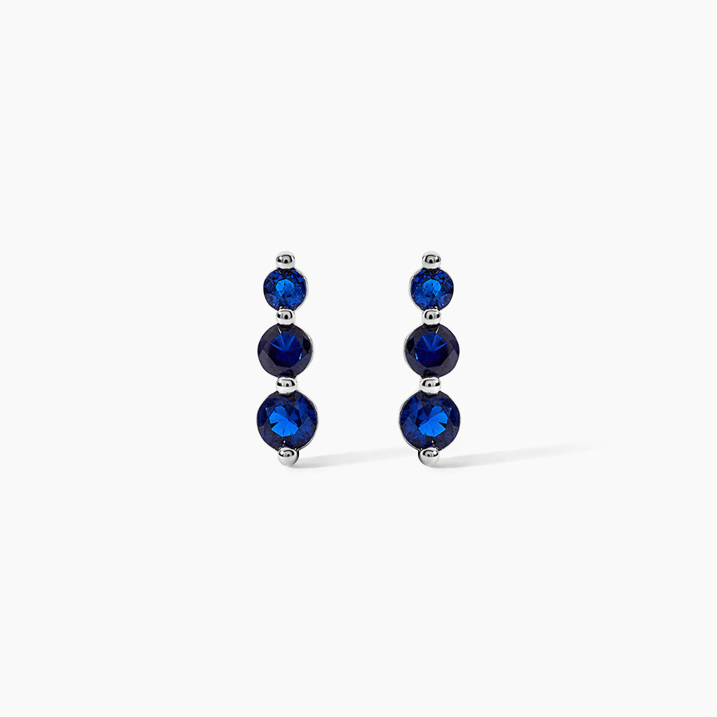 Boucles D'Oreilles Puces Emina Argent Blanc Pierre D'Imitation Perle D'Imitation - Puces Femme | Marc Orian
