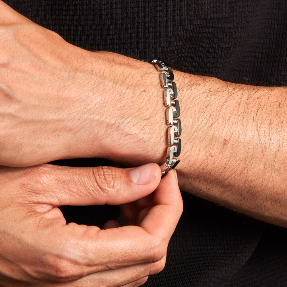 Bracelet Jourdan Wild Acier Blanc Et Noir - Bracelets Homme | Marc Orian