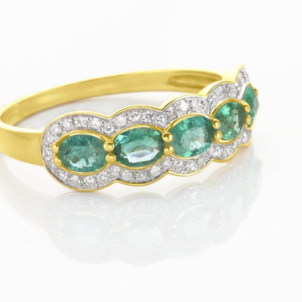 Bague Margaux Or Jaune Emeraude Et Diamant B7DFJEV591I Marc Orian Bijouterie en ligne