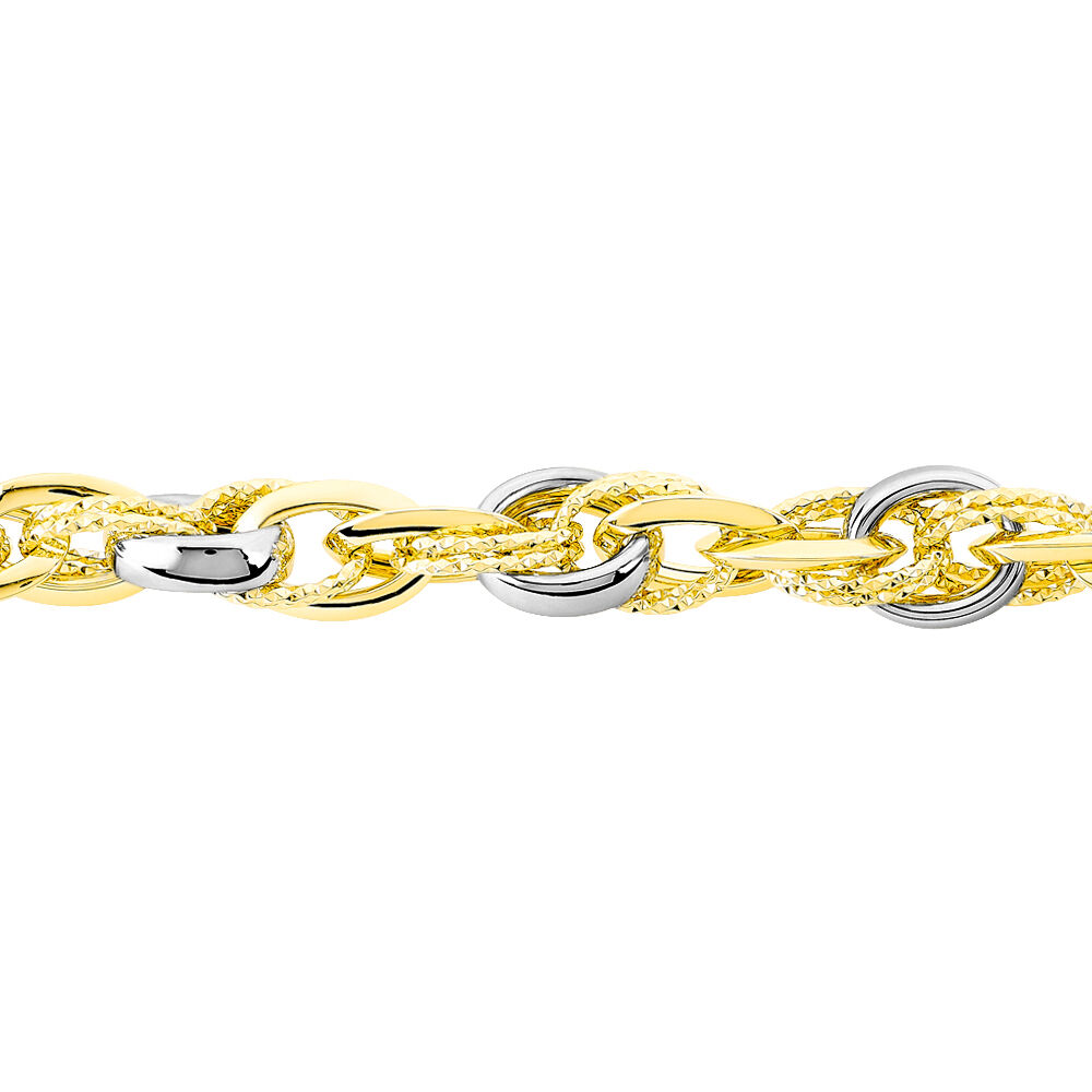 Bracelet Joice Maille Altern&eacute;e Et Godronne Or Bicolore - Bracelets mailles Femme | Marc Orian