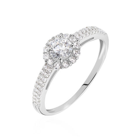 Bague Solitaire Fathima Or Blanc Oxyde De Zirconium - Bagues Solitaire Femme | Marc Orian