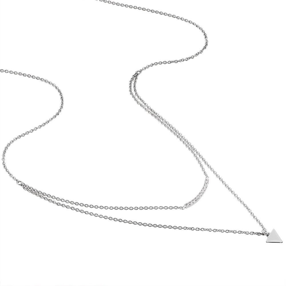 Collier Nuta Argent Blanc Oxyde De Zirconium - Colliers multirangs Femme | Marc Orian