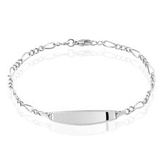 Bracelet Identité Bartolomee Maille Alternee 1/3 Or Blanc - Gourmettes Enfant | Marc Orian