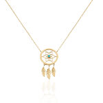 Collier Attrape Reves Plaque Or Jaune Pierre De Synthese - Colliers avec pierres Femme | Marc Orian