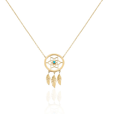 Collier Attrape Reves Plaque Or Jaune Pierre De Synthese - Colliers avec pierres Femme | Marc Orian