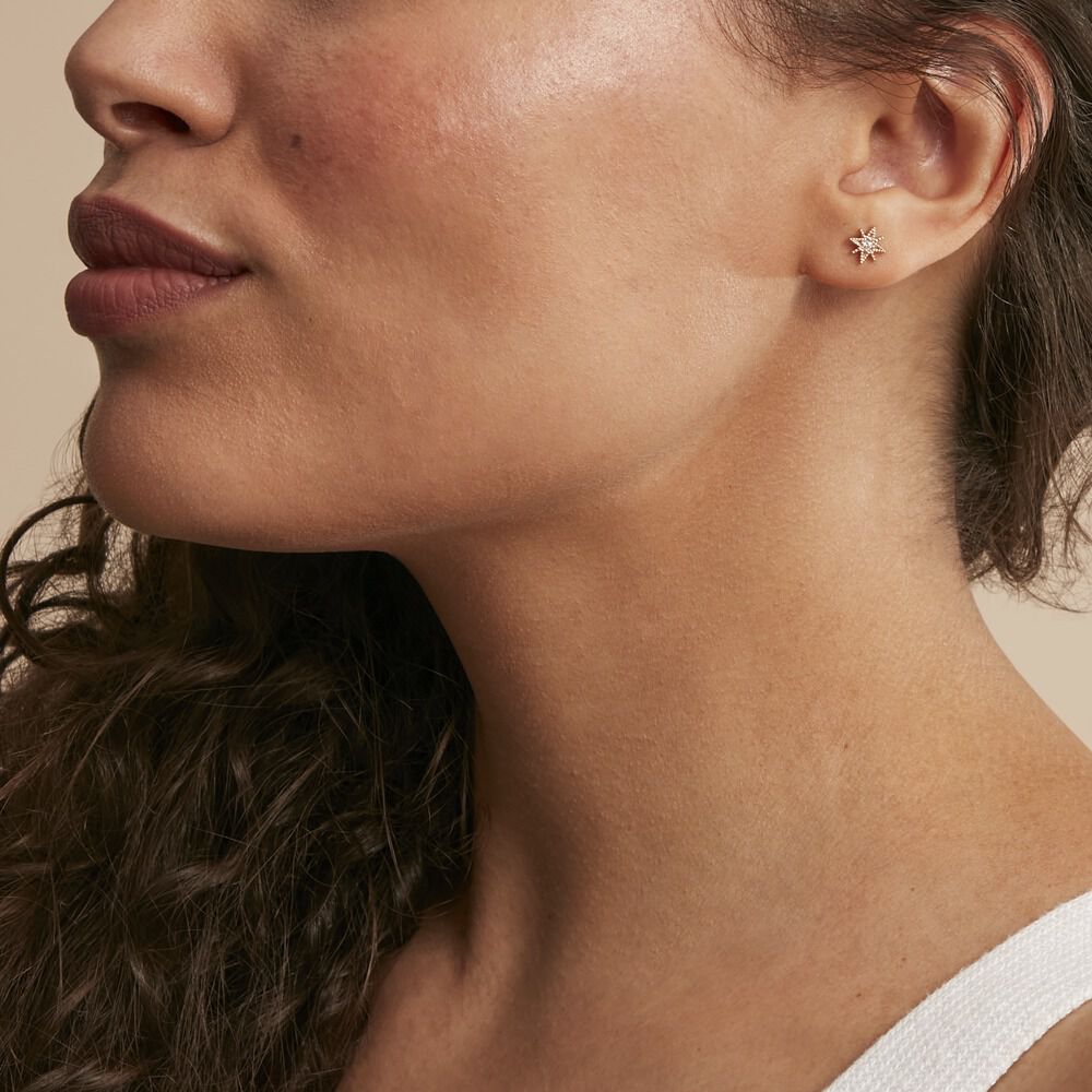 Boucles D'oreilles Puces Frea Plaqué Or Jaune Oxyde De Zirconium - Puces Femme | Marc Orian