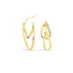 Cr&eacute;oles Luna Or Jaune Strass - Cr&eacute;oles Femme | Marc Orian