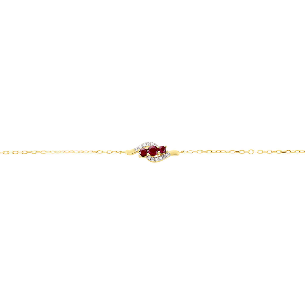 Bracelet Trinitie Or Jaune Rubis Diamant - Bracelets chaînes Femme | Marc Orian