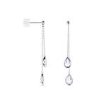 Boucles D'oreilles Pendantes Djime Or Blanc Amethyste - Pendantes Femme | Marc Orian