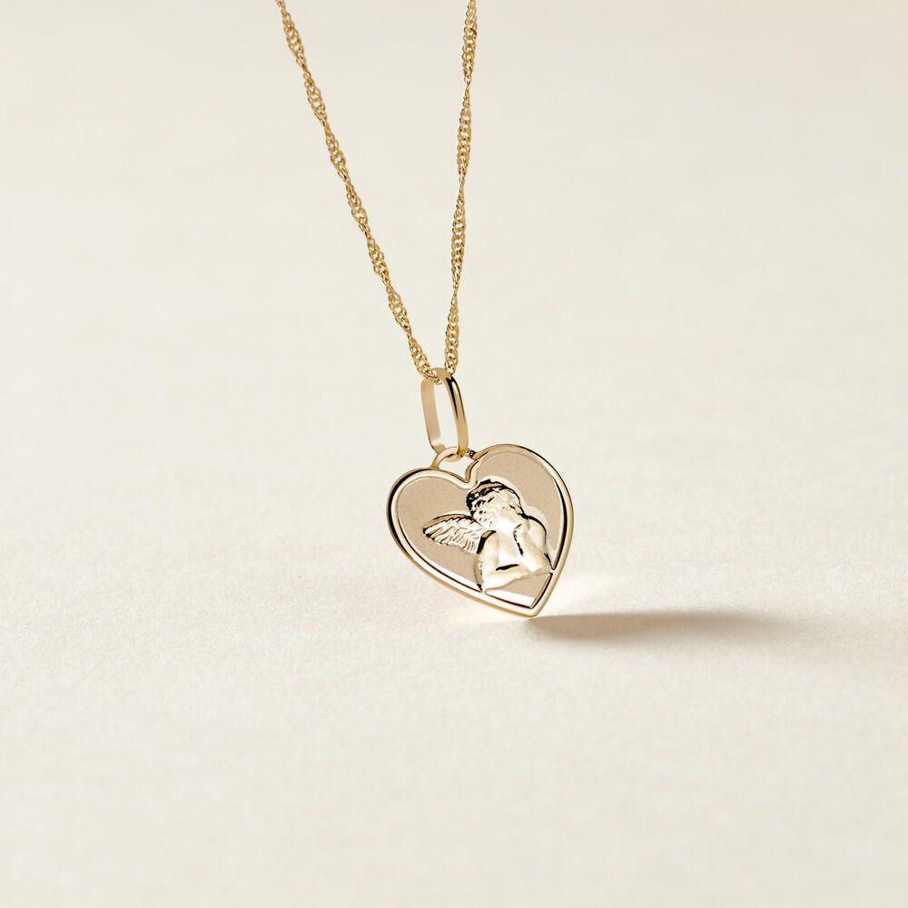 Pendentif Ange Coeur Or Jaune - Bijoux personnalisés Famille | Marc Orian