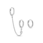 Cr&eacute;oles D&eacute;pareill&eacute;es Suri Argent Blanc Oxyde De Zirconium - Bijoux fantaisie Femme | Marc Orian