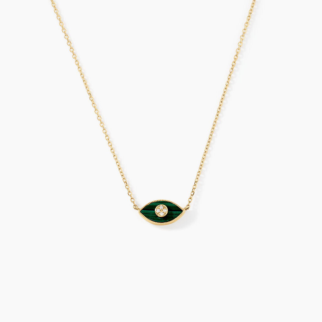 Collier Matiasma Or Jaune Malachite Diamant - Colliers avec pierres Femme | Marc Orian