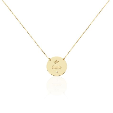 Collier Or Jaune Mujinga Oxyde De Zirconium - Colliers avec pierres Femme | Marc Orian