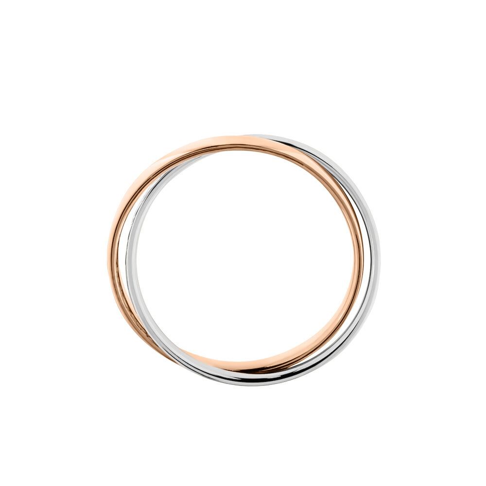 Alliance Double Anneaux Ruban Plat Or Bicolore - Alliances Femme | Marc Orian