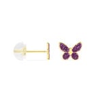 Boucles D'oreilles Puces Silia Papillon Or Jaune - Puces Enfant | Marc Orian