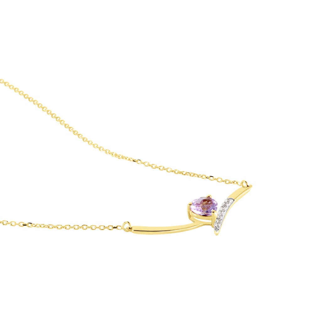 Collier Eva Or Jaune Amethyste Et Oxyde De Zirconium - Colliers avec pierres Femme | Marc Orian
