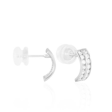 Créoles Jacobee Rondes Or Blanc Oxyde De Zirconium - Boucles d'oreilles Créoles Femme | Marc Orian