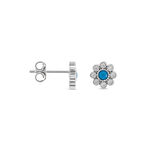 Boucles D'oreilles Puces Aurel Argent Blanc Turquoise Oxyde - Puces Femme | Marc Orian