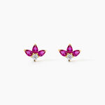 Boucles D'Oreilles Puces Blanid Or Jaune Oxyde De Zirconium - Puces Femme | Marc Orian