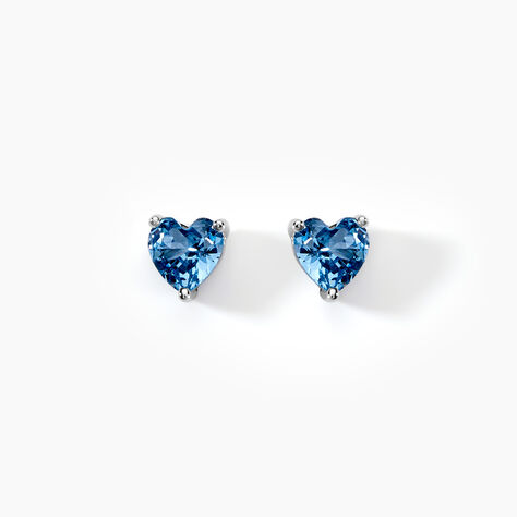 Boucles D'oreilles Puces Kelvyn Argent Blanc Oxyde De Zirconium - Puces Femme | Marc Orian