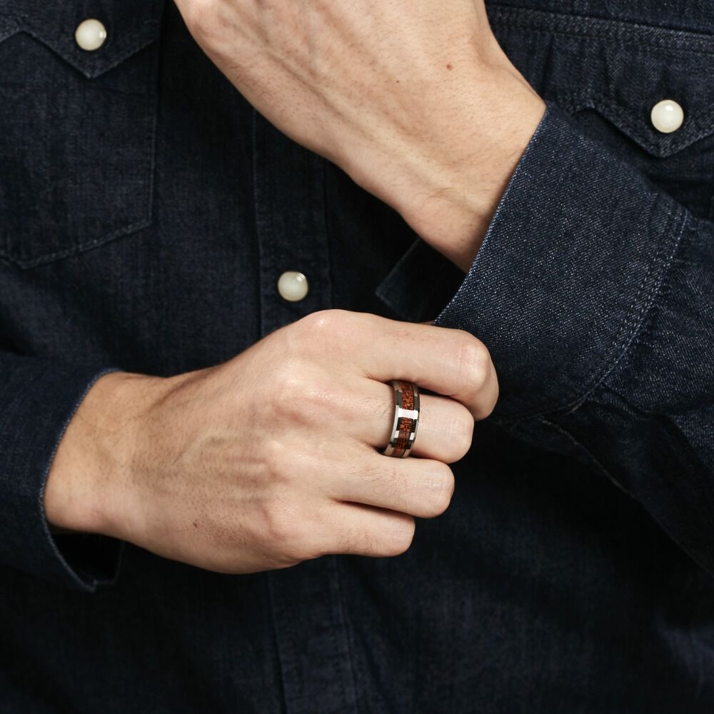 Bague Acier Blanc Jaufret - Bagues grosses Homme | Marc Orian