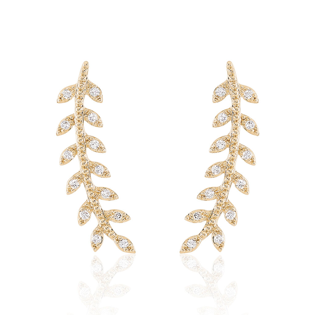 Boucles D'oreilles Grimpantes Fabrizia Plaqu&eacute; Or Jaune Oxyde - Piercings d'oreilles Femme | Marc Orian