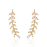 Boucles D'oreilles Grimpantes Fabrizia Plaqu&eacute; Or Jaune Oxyde - Piercings d'oreilles Femme | Marc Orian