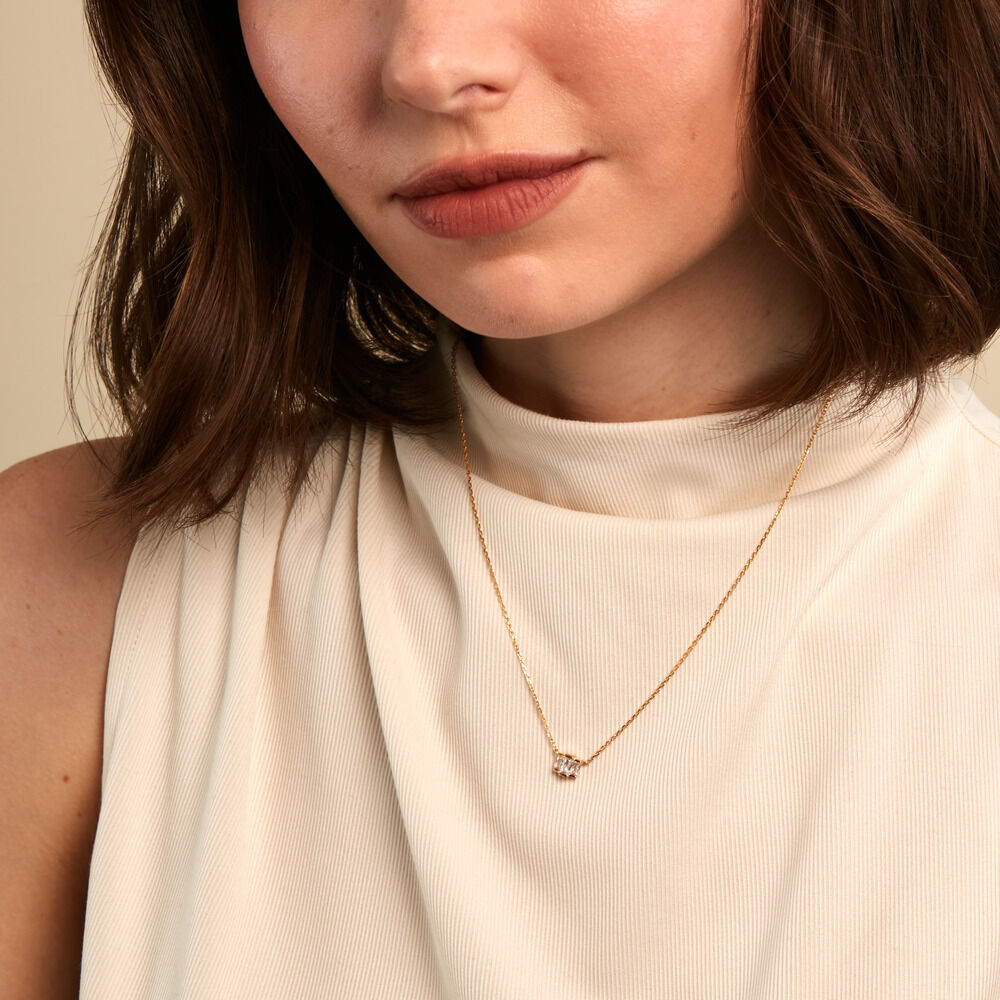 Collier Isoria Plaqu&eacute; Or Jaune Oxyde De Zirconium - Colliers avec pierres Femme | Marc Orian