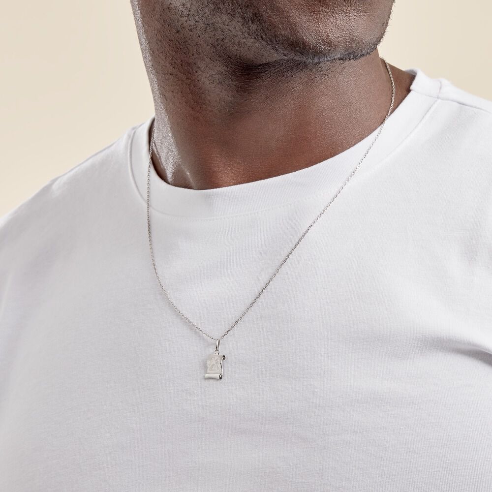 Pendentif Ange Parchemin Or Blanc - Bijoux personnalisés Famille | Marc Orian