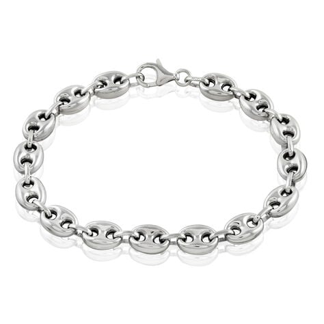 Bracelet Carrus Maille Grain De Cafe Argent Blanc - Bracelets mailles Homme | Marc Orian