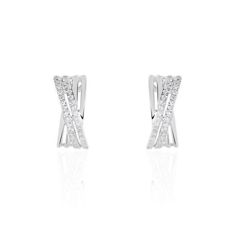 Boucles D'oreilles Puces Julianne Or Blanc Diamant - Puces Femme | Marc Orian