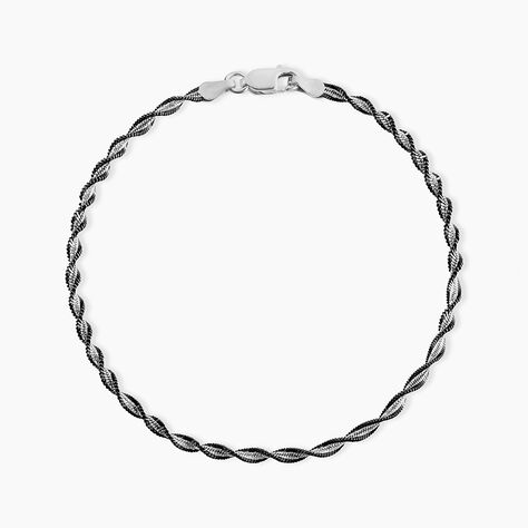 Bracelet Abie Torsade Argent Bicolore - Bracelets mailles Femme | Marc Orian