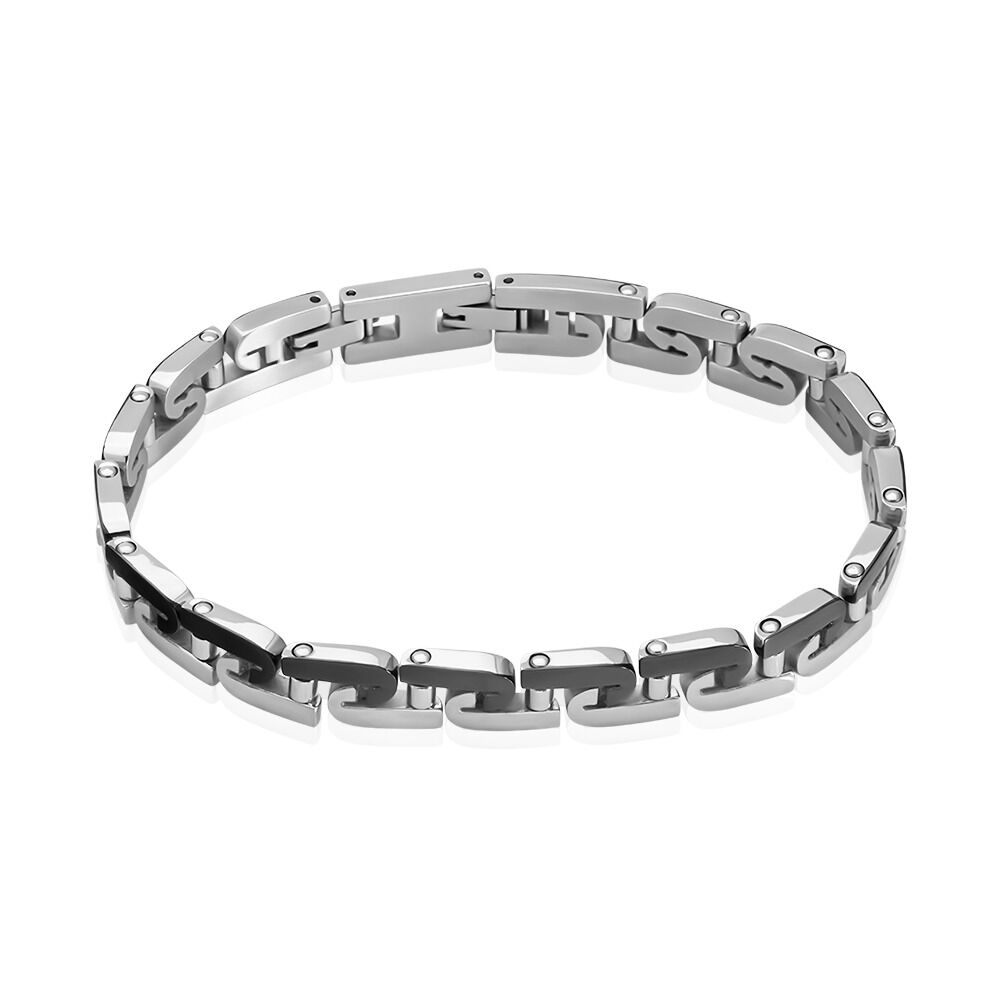 Bracelet Jourdan Wild Acier Blanc Et Noir - Bracelets Homme | Marc Orian