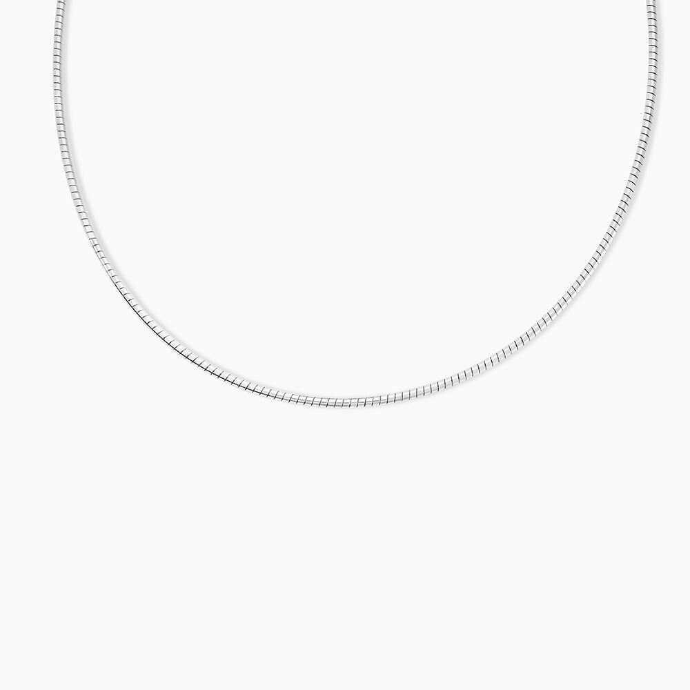 Cha&icirc;ne Kassie Maille Omega Argent Blanc - Colliers fantaisie Femme | Marc Orian