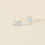 Bijoux D'oreilles Monroe Or Blanc Topaze Oxyde De Zirconium - Puces Femme | Marc Orian