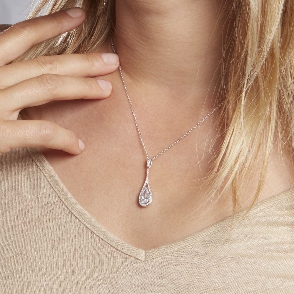Collier Elorah Argent Blanc Oxyde De Zirconium - Colliers avec pierres Femme | Marc Orian
