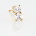 Boucles D'oreilles Puces 4 Griffes Or Jaune Diamant Synthetique - Puces Femme | Marc Orian