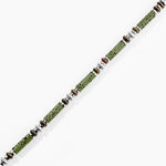 Bracelet Naturel Acier Blanc Jaspe Africain Pierre De Lave - Bracelets cha&icirc;nes Homme | Marc Orian