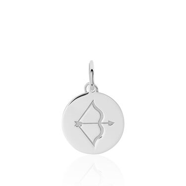 Pendentif Zodiaque Rond Argent Blanc