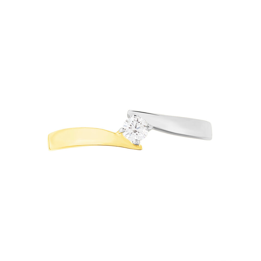 Bague Solitaire Francienne Or Bicolore Diamant - Parures de mariage Femme | Marc Orian