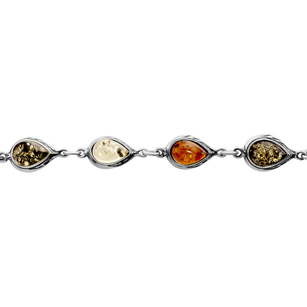 Bracelet Argent Blanc Fallone Ambres - Bracelets cha&icirc;nes Femme | Marc Orian