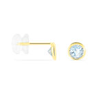 Boucles D'oreilles Puces Edy Serti Clos Or Jaune Topaze - Puces Femme | Marc Orian