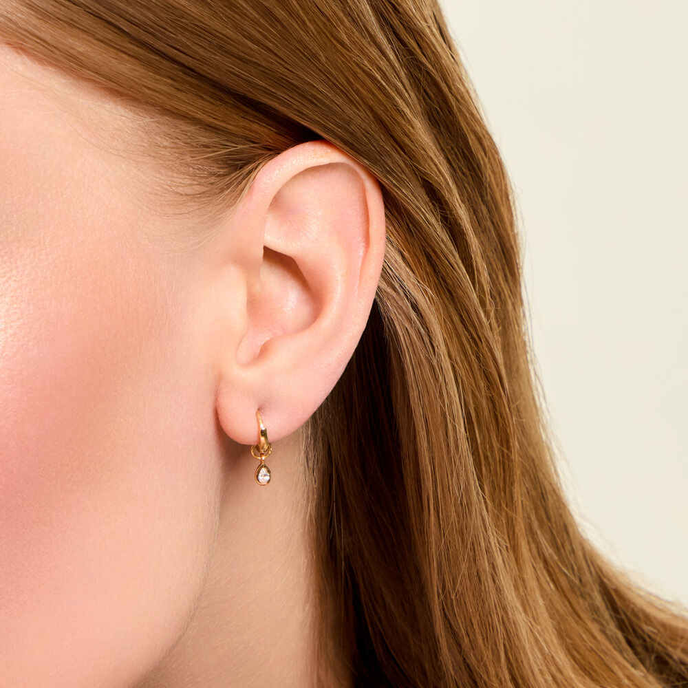 Cr&eacute;oles Lorianne Plaqu&eacute; Or Jaune Oxyde De Zirconium - Boucles d'oreilles pampille Femme | Marc Orian