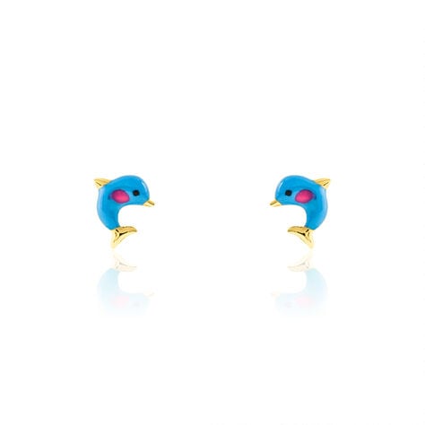 Boucles D'oreilles Puces Mael Dauphin Or Jaune - Puces Enfant | Marc Orian