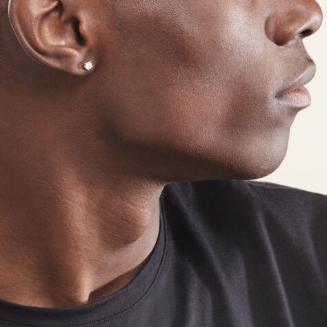 Boucles D'oreilles Puces Victoria Or Blanc Diamant - Clous d'oreilles Famille | Marc Orian