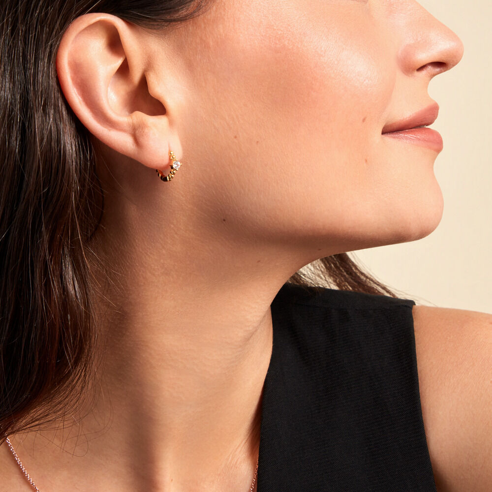 Créoles Louisie Plaqué Or Jaune Oxyde De Zirconium - Créoles Femme | Marc Orian