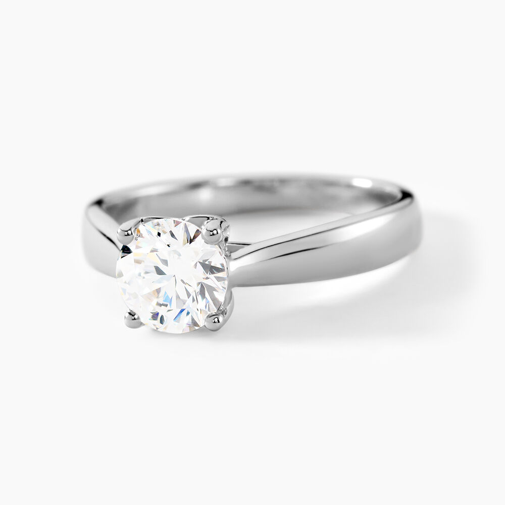 Bague Solitaire Vicoeuria Or Blanc Diamant Synth&eacute;tique - Parures de mariage Femme | Marc Orian